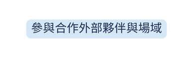 參與合作外部夥伴與場域